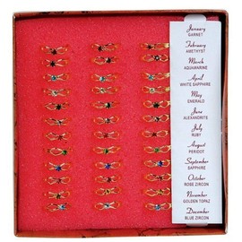 BIRTHSTONE RING w/Display stand