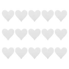 QUARKZMAN Iron-On Patches, White Iron-On Patches, Iron-On Patches, Heart-Shaped Patches for Clothes, Jackets, Backpacks, Repairing Decorations, Pack of 15, 71 x 68 mm