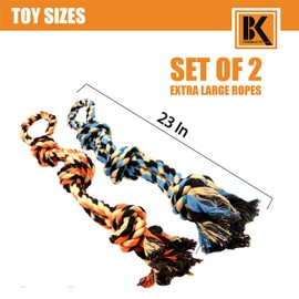 Dog Toys for Aggressive Chewers - Set of 2 Heavy Duty XL Dog Rope Toy for Large Breed Puppy - Medium and Large Dogs for Chewing, Teething, Tug of War