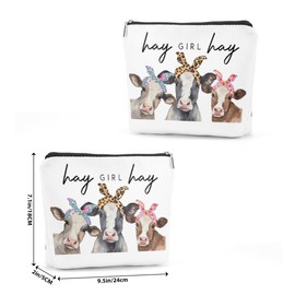 Cow Gifts Funny Western Makeup Bag Cow Print Stuff Cowgirl Cosmetic Bag for Women Cow Lovers Girl Daughter Sister Country Stuff Cow Western Gifts Travel Organizer Mothers Day Graduation Birthday Gifts