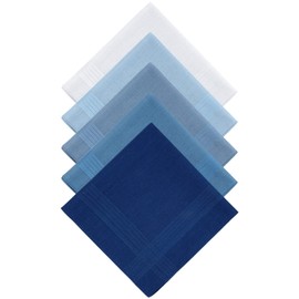 Selected Hanky 100% Pure Cotton Handkerchief with Stiching Assorted Color for Father's Day Gift