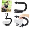 jojofuny U Shape Camera Stabilizer Grip Three Hot Shoe Mounts