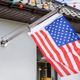 Boat Flag Pole with Base, Marine Flag Pole Kit, 316 Stainless Steel Flag Poles Holder for Outside House, Yacht, Truck and Yard, 1" dia.