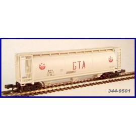 JNJ Collectable JnJ Trains RTR #9501 GTA 52' 3 BAY CYL . LIGHT GRAY  W/case