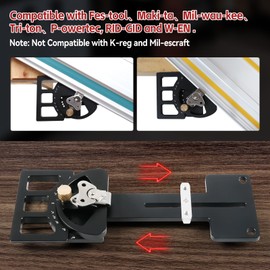 Adjustable Angle Track Saw Square Guide Rail, -60 to 60 Degree Multi-Angle Cutting, 90 Degree Right Angle Guide Auxiliary Clamp Compatible with Festool and Makita