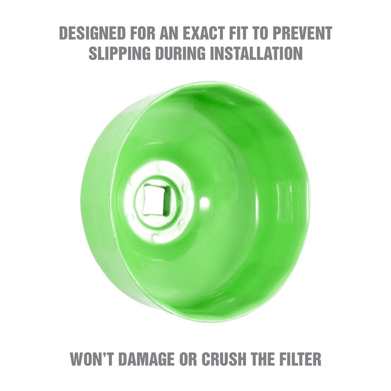 OEMTOOLS 87146 75/77 Millimeter 15 Flute Oil Filter Wrench, Green,