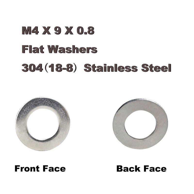 Fajoeda 120 arandelas planas de acero inoxidable M4 304 para