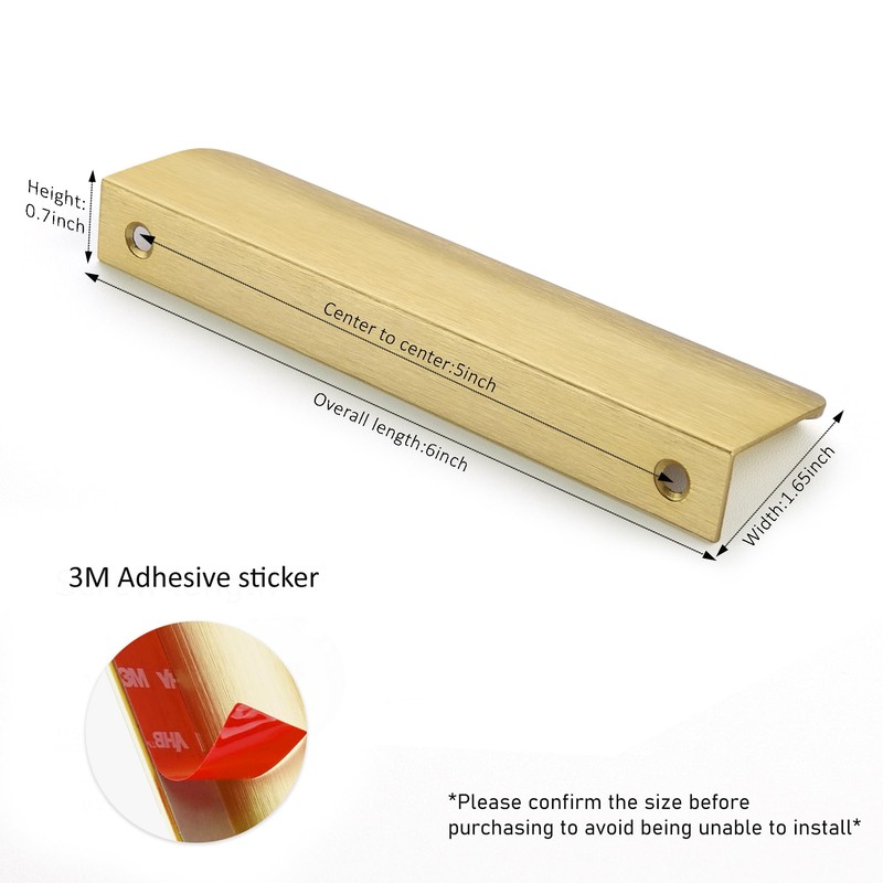 Sunlithor Edge Finger Pull for cabinets Kitchen Concealed Drawer No