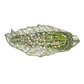 Handmade Leaf Hair Clip for Women, SHE'S FREE STYLE JUST FOR YOU Hand-Beaded Crystal Green Hair Clips with hand-Knitting, Original Sparkling Woven claw clips, Elegant and Artistic Hair accessory