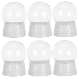 Cabilock 6pcs Clear Plastic Snow Globes with Base Screw Off Caps for Crafting Christmas Decoration Snowflake Accessories