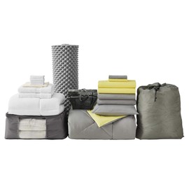College Dorm Bedding Pack - Twin XL Bed in a Bag - Limelight Yellow/Alloy Gray Color Set