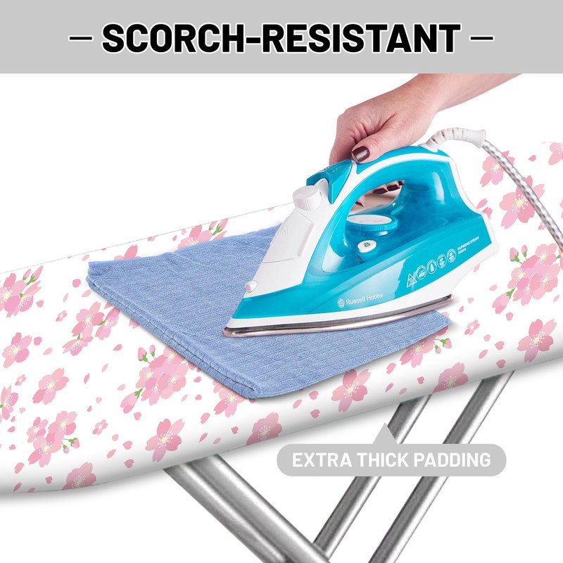 Extra Thick Ironing Board Cover and Pad, Cherry Blossoms 15x54