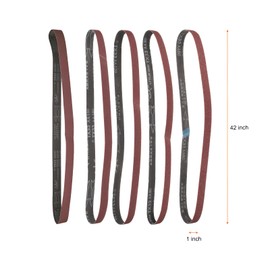 sourcing map 15pcs 1 x 42" Sanding Belts 3pcs Each of 60/80/120/180/240 Grit Aluminium Oxide Flush Joint Belt Sander Paper for Metal Woodworking Automotive Repair