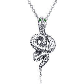 ZIPPICE Snake Chain Necklace 925 Silver Snake Necklace Gothic Jewellery Punk Gifts for Men and Women, Sterling Silver, No Gemstone