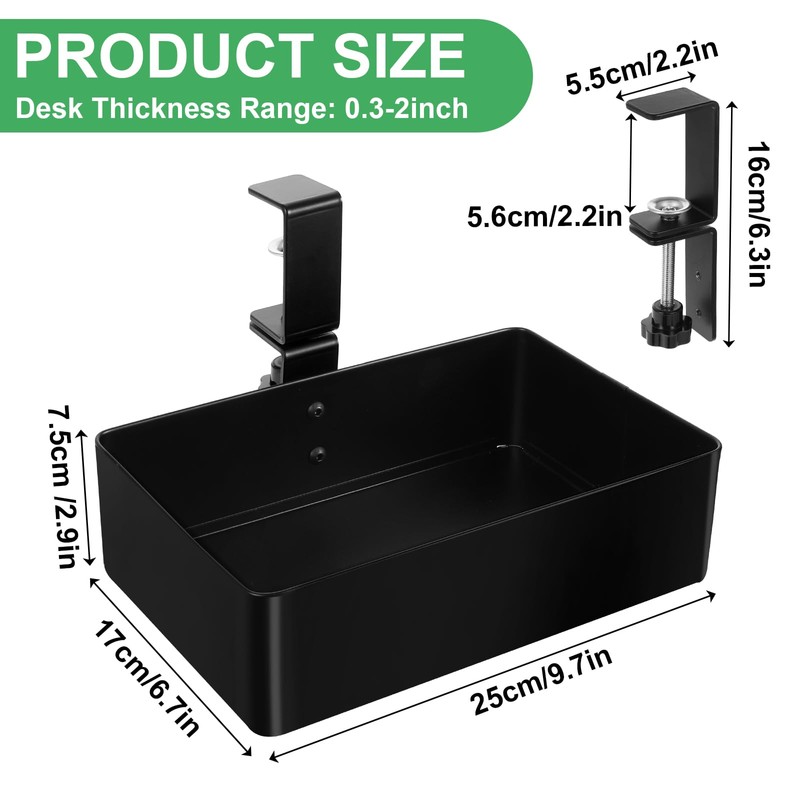 Under Desk Metal Drawer, Under Desk Drawer Organizer, 360° Swivel