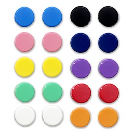 Qualsen 20 Pieces 10 Colors Magnetic Dry Erase Magnets Color Magnets Refrigerator Magnets Magnet Set Bulletin Board Magnets Multi-Purpose Ideal for Refrigerator, Office, School, Whiteboard (2 cm)