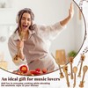 Wiooffen 6 Pcs Guitar Shaped Cooking Utensils Set Guitar Bamboo