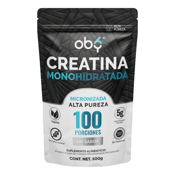 Creatina Monohidratada Micronizada Pura Polvo 500gr Oby Creatine 100 Servicios