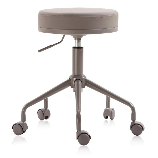 DR.LOMILOMI Swivel Rolling Hydraulic Height Adjustable Stool 503 for Clinic Nursing Spas Beauty Salons Dentists Home Office (Standard, Gray)