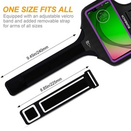 RUNBACH Sweatproof Running Armband for Motorola One Fusion/Edge Series/E7 Power/E7 Plus/G Stylus/G Power/G Play/G9 Play/G9 Plus/G9 Stylus/G30/G10(Purple)