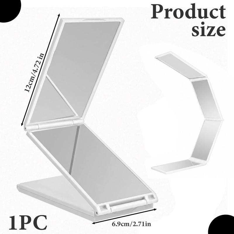 4 Way Mirror Foldable Makeup Mirror Portable 360 Degree Handheld