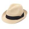 DRESHOW Women Straw Sun Hat Short Brim Panama Travel Fedora