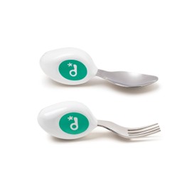 Doddl Kid Cutlery Set, Toddler Self Feeding Cutlery, Spoon and Fork, 12months+ (Aqua)