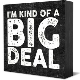 Wood Box Sign 5 x 5 Inch, Kind of a Big Deal - Office Decorations for Work - Little Signs with Sayings - Office Must Haves, Funny Office Signs, Great Gift for Family and Friends