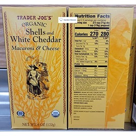 Trader Joe’s Organic Shells and White Cheddar Macaroni & Cheese 6oz 170g (Two Boxes)