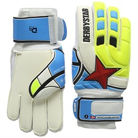 Derbystar Unisex Adult Protect Columba Next Gen Goalkeeper Gloves - white/blue/yellow/red, 11