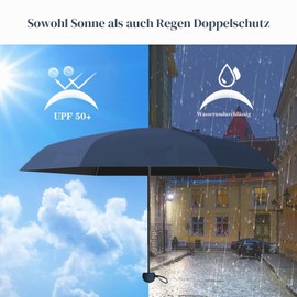 EEPLUYTY Six Bones Umbrella with UV Protection and Sun Protection for Outdoor Use Rain or Sunshine (Light Green)