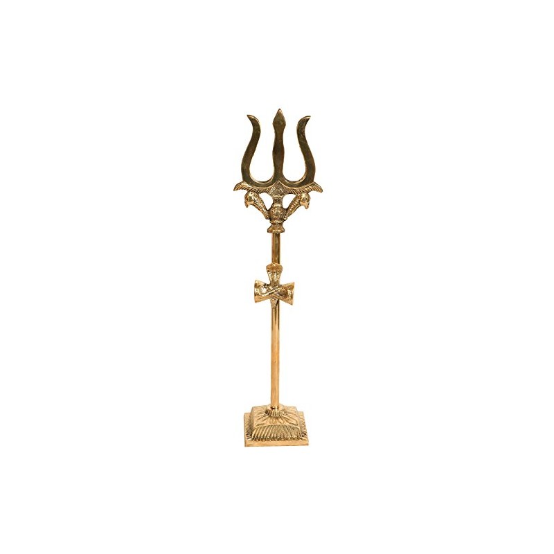 Exotic India Trident (Trishul) - Brass Statue