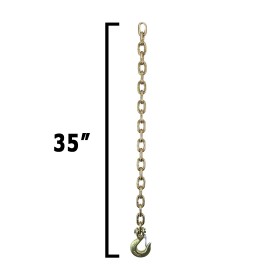 Boxer Tool 5/16" x 35" Grade 70 Trailer Safety Chains w/ Forged Hook & Safety Clip - 2 Pack