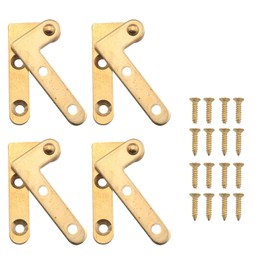 WELWIK 2PCS 360 Degree Rotating Door Pivot Hinges with Screws Antique Bronze Concealed L-Shape Copper Hinges for Cabinet Doors Windows Fences Sheds Kitchen Doors Walls Aluminum Frame Doors