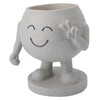 Flower Pot Cute Smile Standing Succulent Flowerpot Fadeless Resin Plant