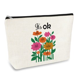 Teen Girl Gifts Flowers Makeup Bag Inspirational Gifts for Her Friends Daughter Niece Women Birthday Graduation Gift for Mom Wife Sister Motivational Encouragement Gift Cosmetic Bag Travel Pouch