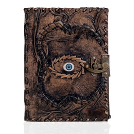 cuero Vintage Hocus Pocus Book of Spells Leather Journal Evil Eye Diary Girmoire Book Spell Book Prop Gifts