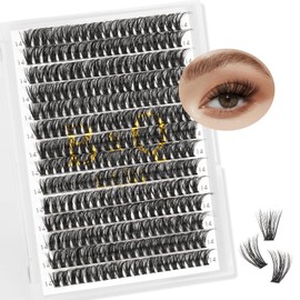 Lash Clusters Individual Lashes B&Q Lash 280 PCS Eyelash Clusters False Eyelash 35D 45D Lash Extension Fluffy Natural Cluster Eyelash Extensions DIY Eyelash Extensions at Home (RR280-45D-C-18mm)
