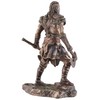 Veronese Viking with Two Axes Made of Artificial Stone Bronzed