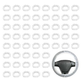 ZHYUAN Pack of 120 Plastic Steering Wheel Covers, Waterproof Steering Wheel Covers, Transparent Plastic Steering Wheel Cover, Suitable for Most Car Steering Wheels