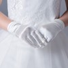 Girl's Holiday, Wedding, or Pageant White Satin Gloves Princess Glove