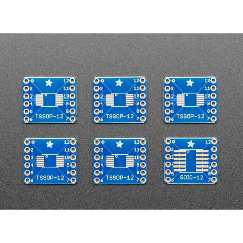 MicroMaker Adafruit Accessories SMT Breakout 6 Pack SOIC/TSSOP-12