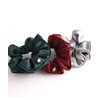 VINGTAINE HS-111-PK Satin Simple Color Scrunchie Ruffle Office Hair Accessory