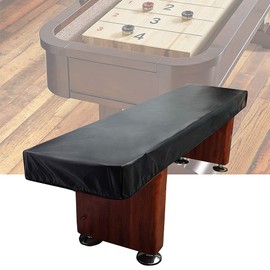 COOSOO Shuffleboard Table Cover Waterproof Outdoor 9FT 12FT 14 FT Shuffleboard Table Cover Weather Resistant Dustproof Furniture Protective Black
