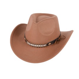 Cowboy Hat for Men and Women Western Cowboy Hat Wide Brim with Leather Strap Comfortable Breathable Durable Cowboy Hats for Men and Women Perfect for Cowboy Outfit Outdoor Activities Brown