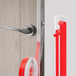 Storystore T-Shaped Silicone Seal Strip for Door Windows Gaps, 1.97 Inch x 22 FT Door Draft Stopper for Side of Door, Strong Adhesive Door Seal Strip for Door Frame