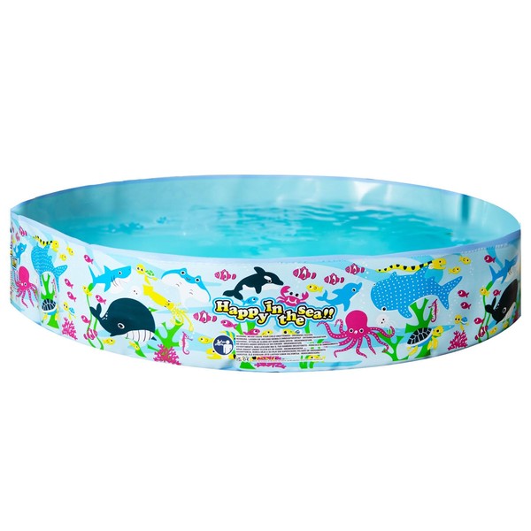 VFM - Childrens Paddling Pool 4ft, Rigid Family Pool, No