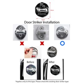 LIGHTKOREA Stainless Steel Metal Car Door Striker Lock Latches Protector Cover Dress up Accessories Dome Type (Pack of 4) Compatible with Hyundai, Compatible with Kia Vehicles (Silver)