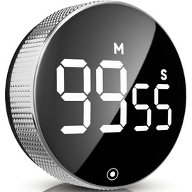 Eshome Digital Kitchen Timers, Magnetic Visual Timer Large LED Display Magnetic Countdown Countup Timer Volume Adjustable for Classroom Cooking Baking Teaching, Easy for Kids and Seniors (Lightgrey)