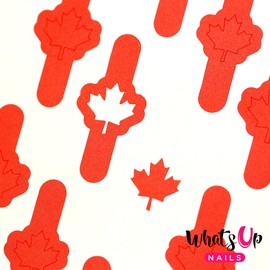 Whats Up Nails - Canadian Flag Vinyl Stencils for Nail Art Design (2 Sheets, 40 Stencils Total)